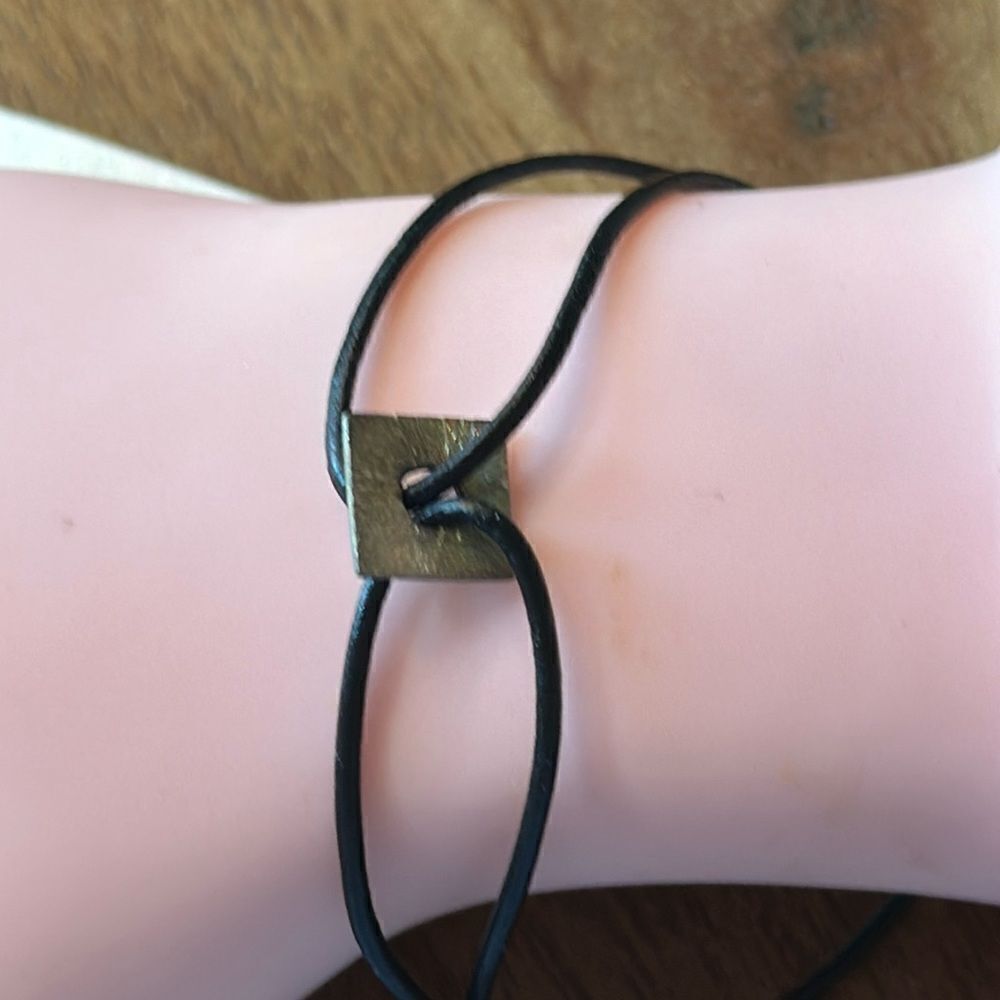 Adjustable Leather Bracelet with Charms